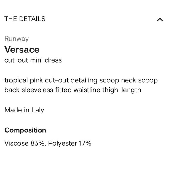 NWT$2,025 Versace Runway Cut Out Stretch Jersey Mini Dress Pink IT 42/ US 6 - Picture 16 of 16